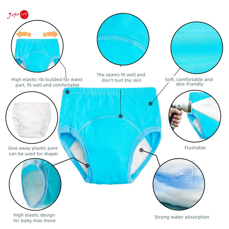Joyo roy 6Pcs Potty Training Underwear Boys 100% Cotton Soft Absorbent Toddler Toilet Training Pants 4T-5T Boys Leakproof Toddler Boy Underwear Baby Pee Pants with Potty Sticker Chart for Kids - Image 2